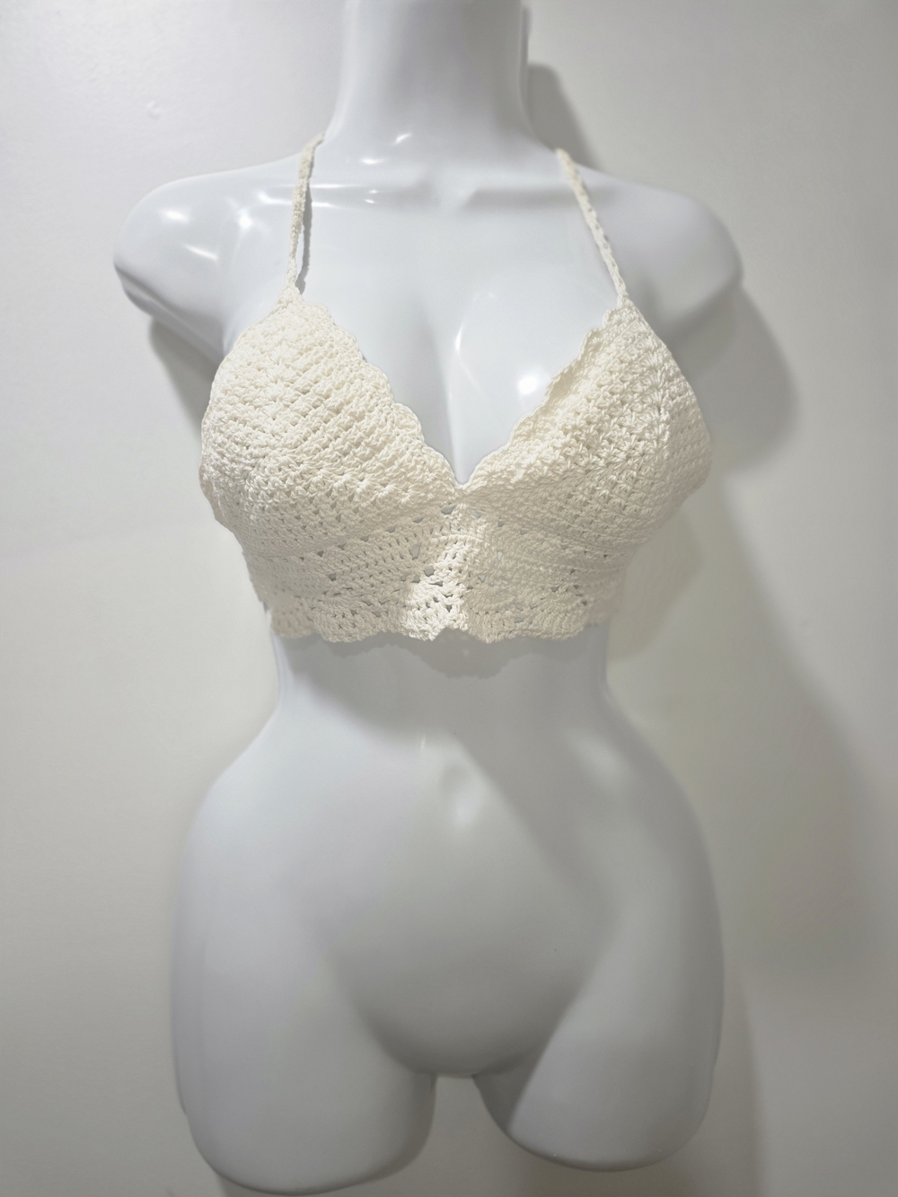 Cream Crochet Bralette Bikini Top Size- Small